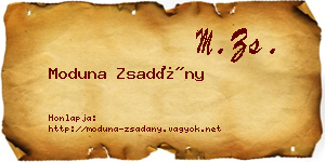 Moduna Zsadány névjegykártya